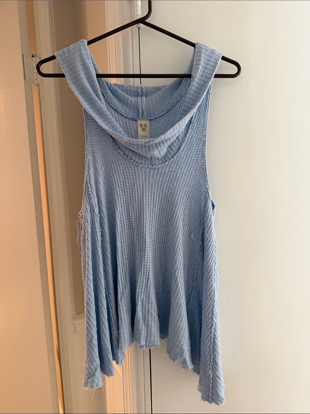 We The Free Pale Blue Waffle Knit Swing Tank